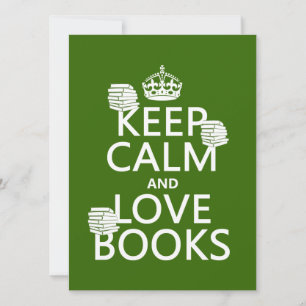 Houd Calm en Liefde Boeken (in om het even welke k Kaart