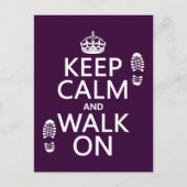 Houd Calm en loop aan (om het even welke achtergro Briefkaart (Voorkant)