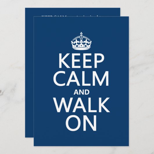 Houd Calm en loop aan (om het even welke achtergro Kaart (Voorkant / Achterkant)