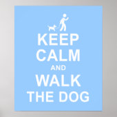 Houd Calm en loop de Dog motivatie poster blu (Voorkant)