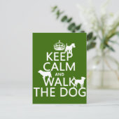 Houd Calm en loop de Hond - alle kleuren Briefkaart (Staand voorkant)