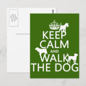 Houd Calm en loop de Hond - alle kleuren Briefkaart (Voorkant / Achterkant)