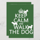 Houd Calm en loop de Hond - alle kleuren Kaart (Voorkant / Achterkant)