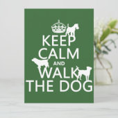 Houd Calm en loop de Hond - alle kleuren Kaart (Staand voorkant)
