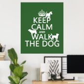 Houd Calm en loop de Hond - alle kleuren Poster (Thuiskantoor)