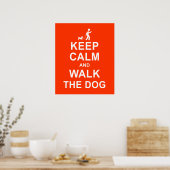 Houd Calm en loop het motivatie poster van de Dog  (Keuken)