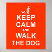 Houd Calm en loop het motivatie poster van de Dog  (Voorkant)