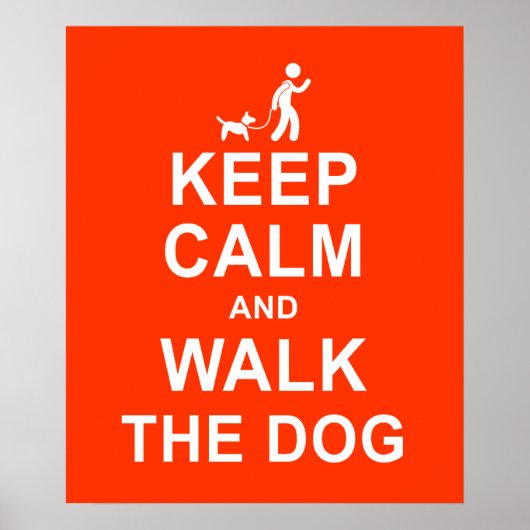 Houd Calm en loop het motivatie poster van de Dog  (Voorkant)
