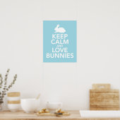 Houd Calm en Love Bunnies drukken of posters in bl (Keuken)