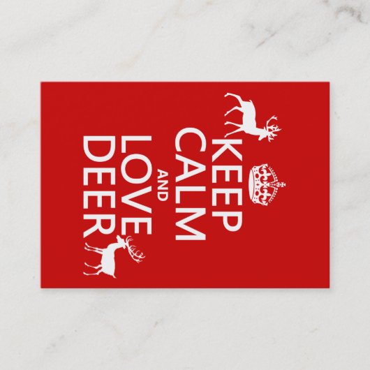 Houd Calm en Love Deer (om het even welke achtergr Visitekaartje (Voorkant)