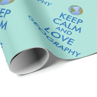Houd Calm en Love Geography Cadeaupapier