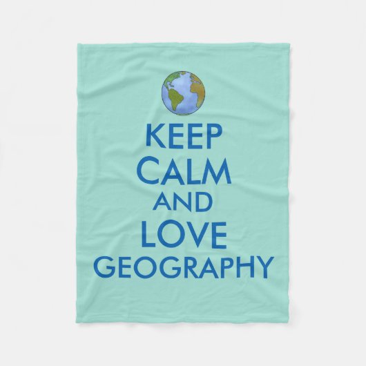 Houd Calm en Love Geography Fleece Deken (Voorkant)