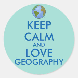 Houd Calm en Love Geography Ronde Sticker