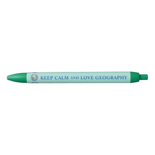 Houd Calm en Love Geography Zwarte Inkt Pen (Voorkant)