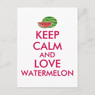 Houd Calm en Love Watermelon Gift Briefkaart