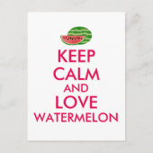 Houd Calm en Love Watermelon Gift Briefkaart (Voorkant)
