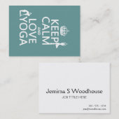 Houd Calm en Love Yoga (aanpasbare kleuren) Visitekaartje (Voorkant / Achterkant)