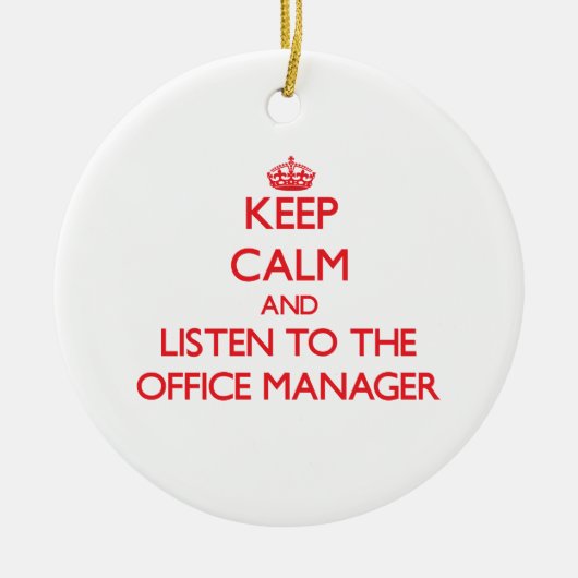Houd Calm en luister aan de Manager van het Bureau Keramisch Ornament (Voorkant)