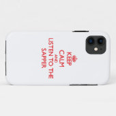 Houd Calm en luister aan Sapper Case-Mate iPhone Case (Achterkant (horizontaal))