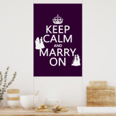 Houd Calm en Marry aan - alle kleuren Poster (Keuken)