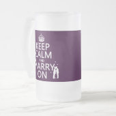 Houd Calm en Marry aan (klantgerichte kleur) Matglas Bierpul (Voorkant links)