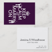 Houd Calm en Marry aan (klantgerichte kleur) Visitekaartje (Voorkant / Achterkant)