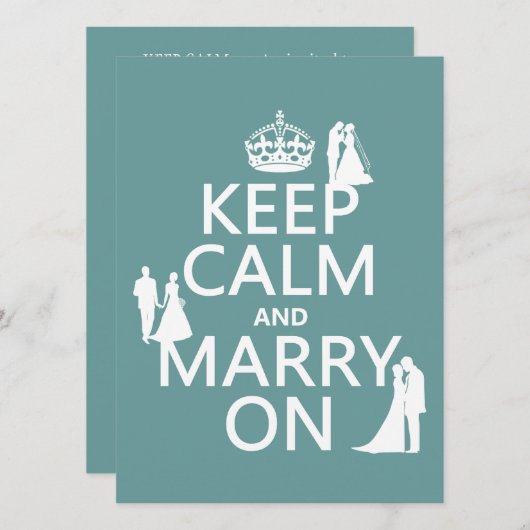 Houd Calm en Marry aan (om het even welke kleurena Kaart (Voorkant / Achterkant)