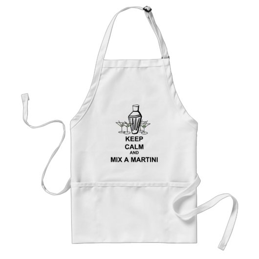 Houd Calm en Meng een Martini Apron Standaard Schort (Voorkant)