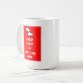 Houd Calm en Om Nom Nom Dinosaur Mok (Voorkant links)