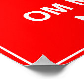 Houd Calm en Om Nom Nom Dinosaur Poster Sign. (Hoek)