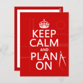 Houd Calm en Plan op (in om het even welke kleur) Briefkaart (Voorkant / Achterkant)