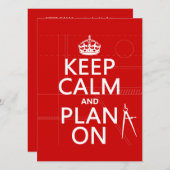 Houd Calm en Plan op (in om het even welke kleur) Kaart (Voorkant / Achterkant)