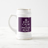 Houd Calm 'en' Proofread (en) (in elke kleur) Bierpul (Links)