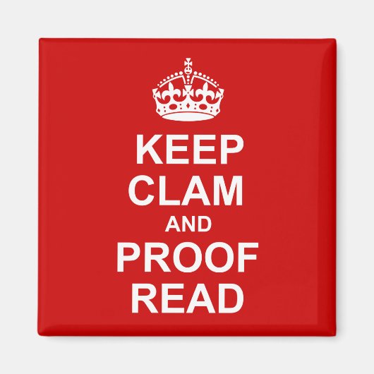 Houd Calm en Proofread Magnet (Voorkant)