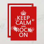 Houd Calm en Rock aan (om het even welke achtergro Briefkaart (Voorkant / Achterkant)