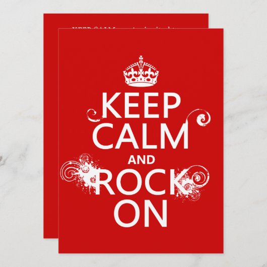 Houd Calm en Rock aan (om het even welke achtergro Kaart (Voorkant / Achterkant)