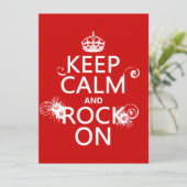 Houd Calm en Rock aan (om het even welke achtergro Kaart (Staand voorkant)
