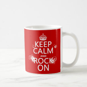 Houd Calm en Rock aan (om het even welke achtergro Koffiemok