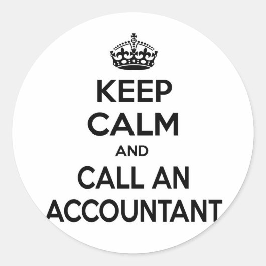 Houd Calm en roep een Accountant Ronde Sticker (Voorkant)