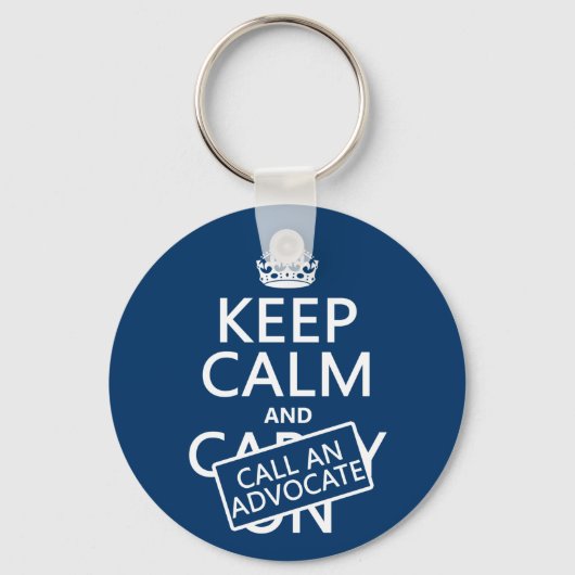 Houd Calm en roep een Advocate (in om het even wel Sleutelhanger (Voorkant)