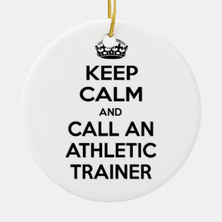 Houd Calm en roep een Athletic Trainer Keramisch Ornament