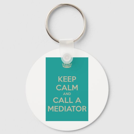 Houd Calm en roep een Bemiddel Sleutelhanger (Voorkant)