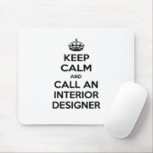 Houd Calm en roep een Binnenlandse Ontwerper Muismat (Met muis)