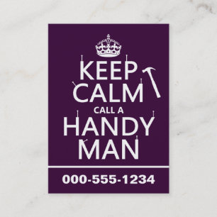 Houd Calm en roep een Handig Man (om het even welk Visitekaartje