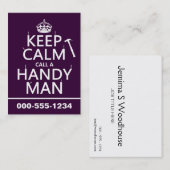 Houd Calm en roep een Handig Man (om het even welk Visitekaartje (Voorkant / Achterkant)