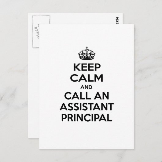 Houd Calm en roep een Medewerker Belangrijkste Briefkaart (Voorkant / Achterkant)