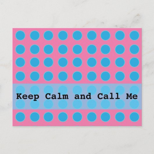 Houd Calm en roep me Briefkaart (Voorkant)