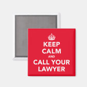 Houd Calm en roep uw advocaat Magnet (Voorkant / Achterkant)