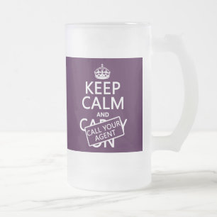 Houd Calm en roep Uw Agent (om het even welke kleu Matglas Bierpul