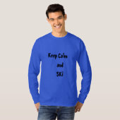 Houd Calm en SKI Citaat Mannen T-shirt (Voorkant volledig)
